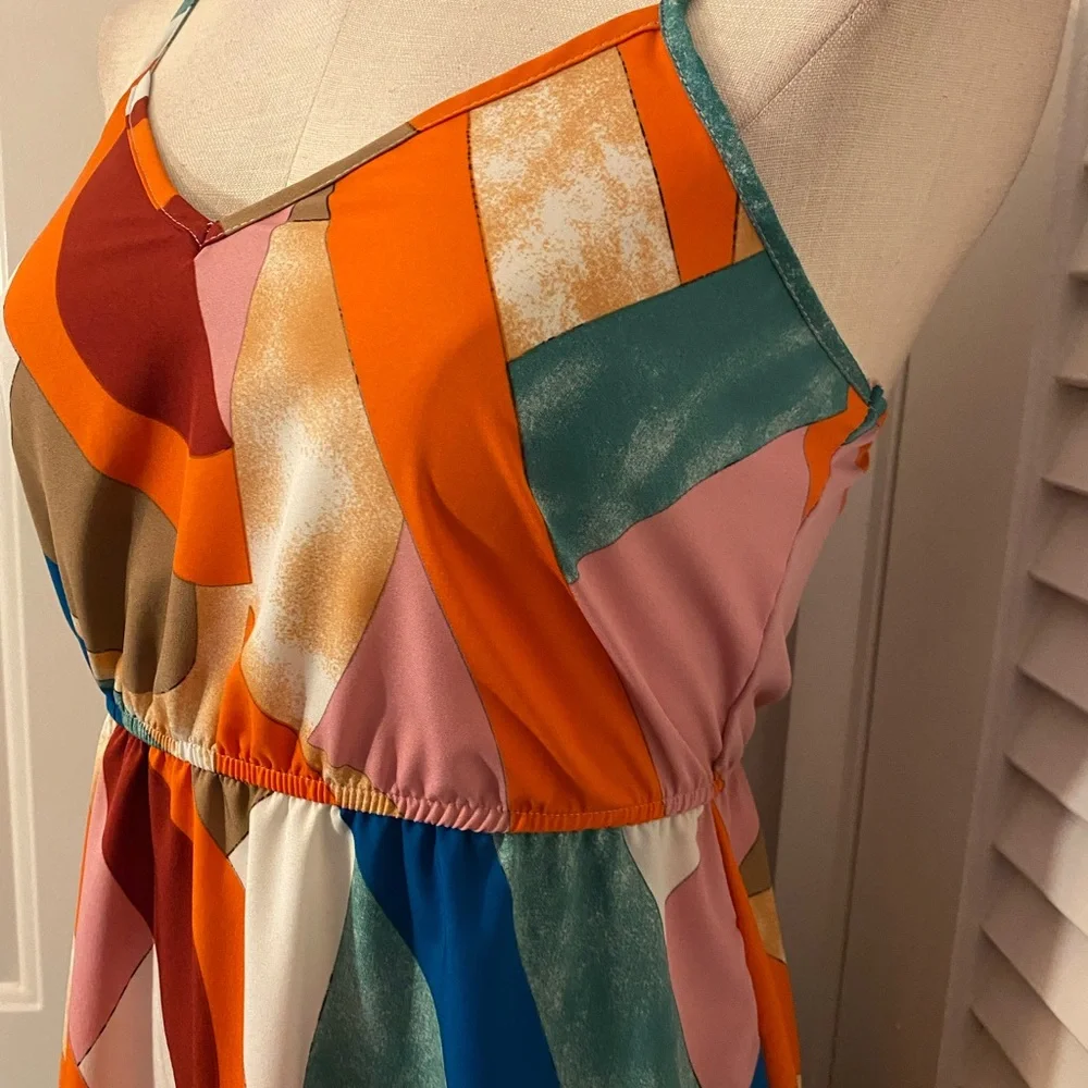 SHEIN Multicolor Abstract Midi Dress- Size XS (2) - Picture 5 of 8